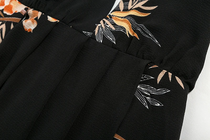 Bohemian Floral Print Boho Maxi Dress Women Chiffon Beach Summer Dress Deep V-Neck Split Backless Sexy Long Dress (13)