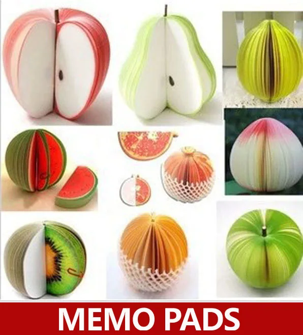 Many fruits for chosen ! Novelty fruit memo pads , cute colorful vivid