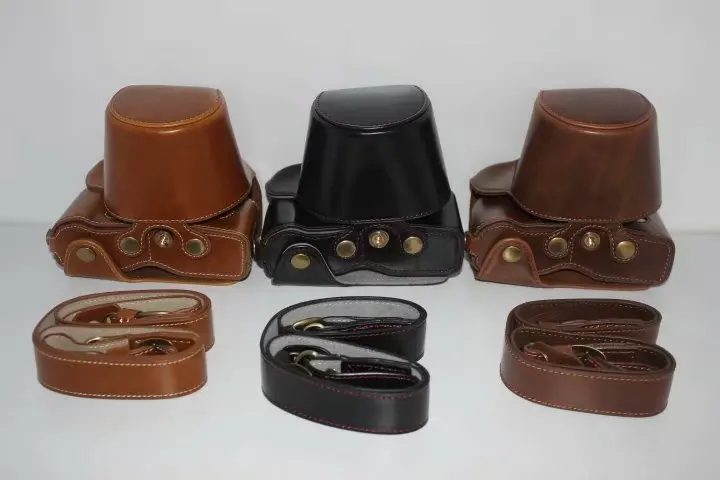 Camera Bag Custodia In Pelle Pu Per Olympus Pen-F Penf Pen-F Carica Diretta Della Copertura + Estrarre La Batteria Inferiore Apertura