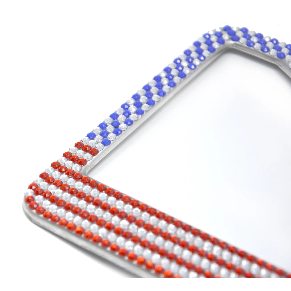 USA Flag Bling License Plate Frame Holder20170630_0203