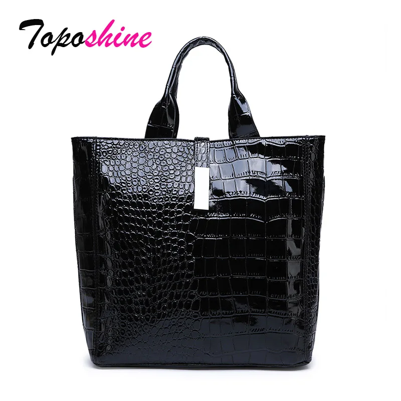 

Toposhine Bucket Bag Simple Crocodile Pattern Ladies Handbag New Fashion High Quality Casual Wild Shoulder Messenger Bag