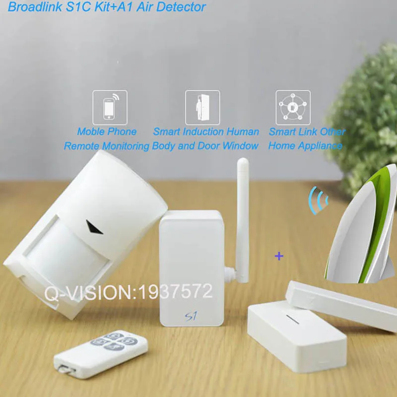 

Broadlink A1 Air Detector Sensor+Smart Home Security Kit,SmartONE S1C PIR Motion&Door Sensor APP Remote Contorl by IOS Android