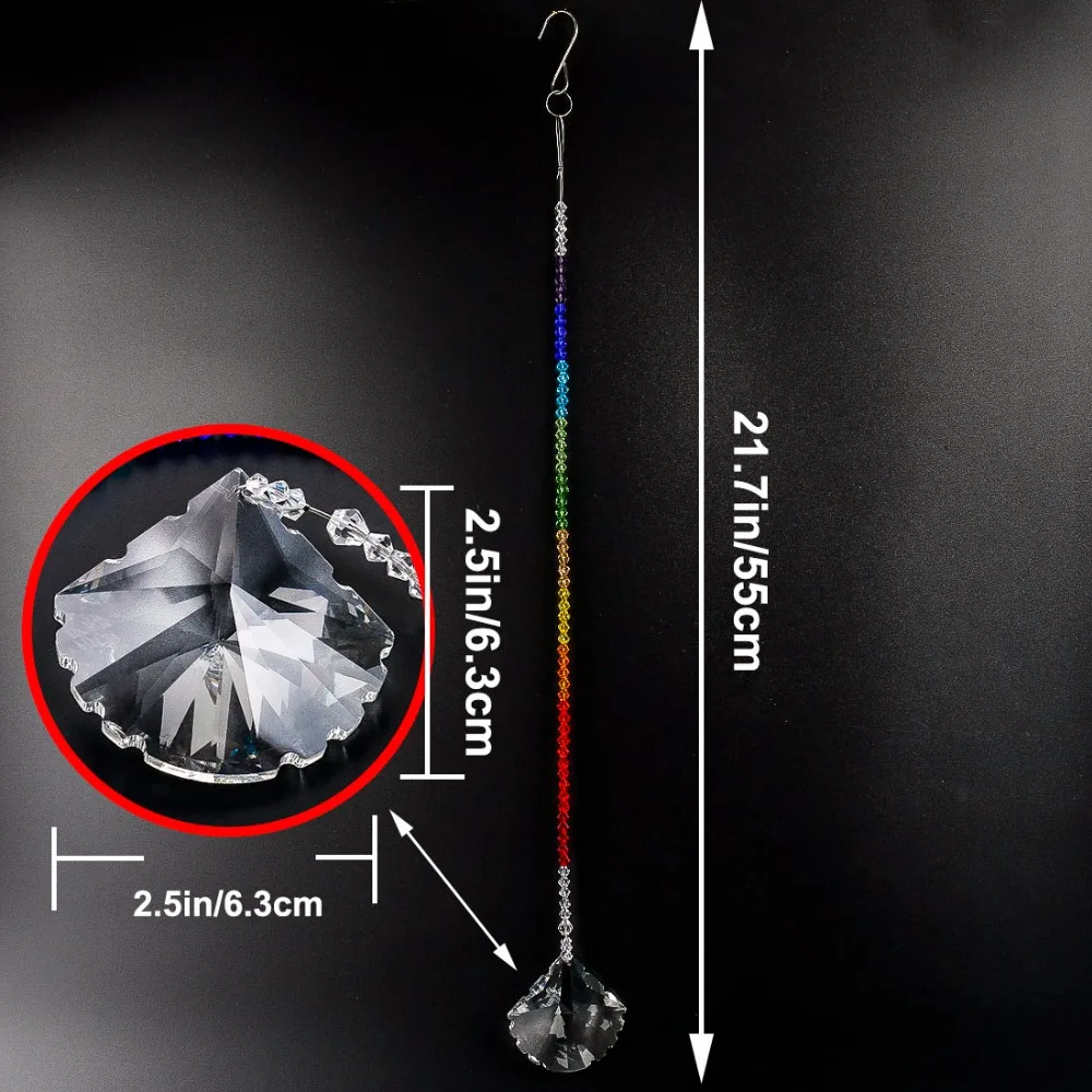 H& D 40 мм прозрачный хрустальный гребешок дизайн подвеска чакра Радуга производитель коллекция Висячие солнечные Ловец Свадебные сувениры Бесплатные салфетки