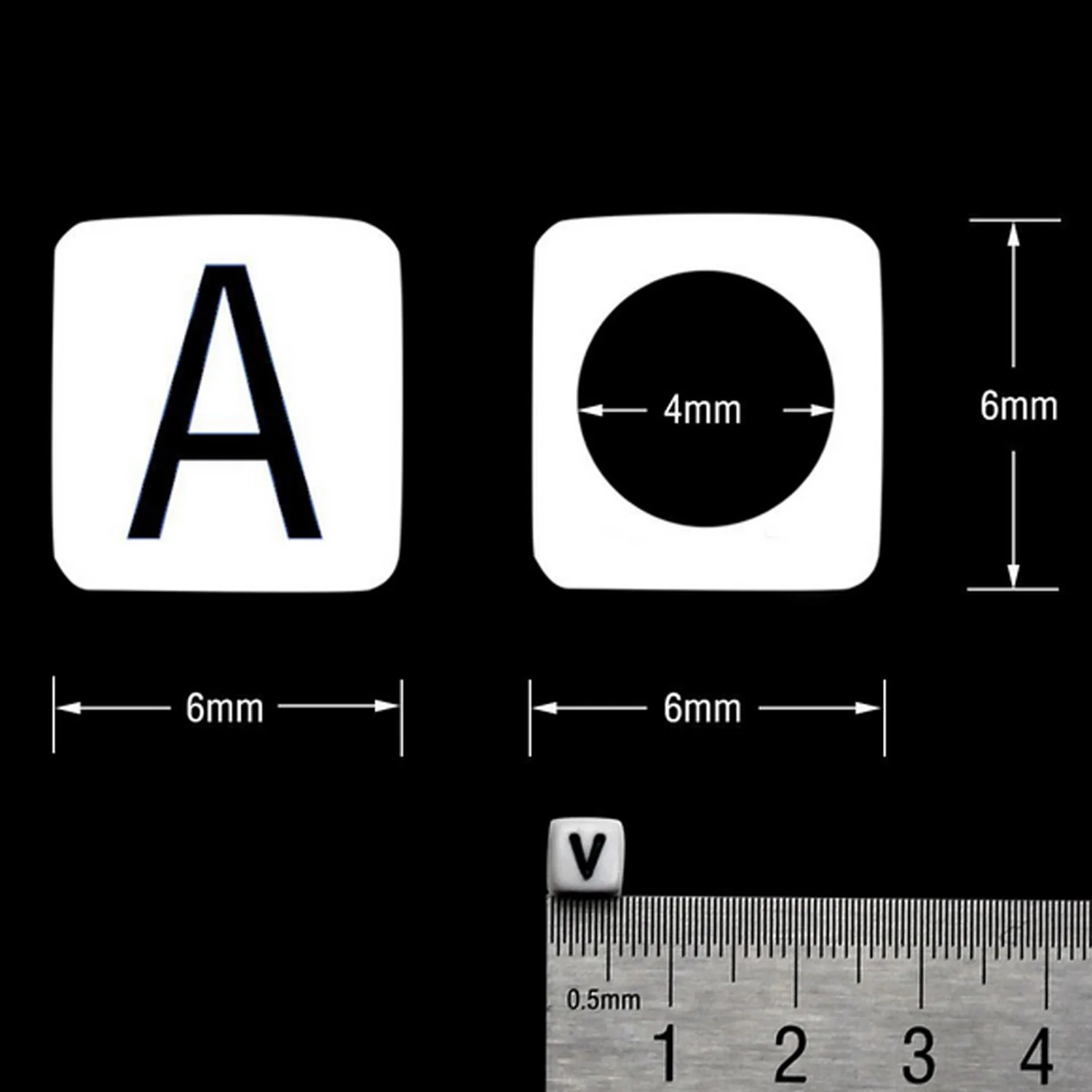800 шт 6 мм белый квадрат алфавитный кубик-буквы, данные в хаотичном/алфавитном порядке акриловые объемные бусины со звуком, детские игрушки