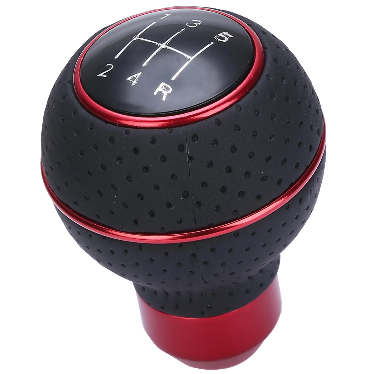 

Universal 1 pc Aluminum 5 Speed Car Leather Manual Car Gear Stick Shift Knob Shifter Lever with Hex key Plastic Hoses