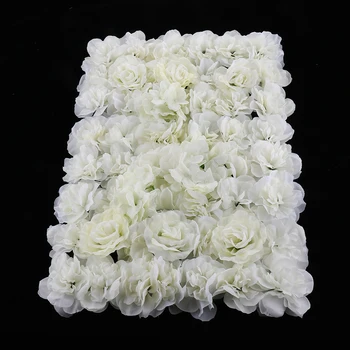 

10 Pieces Removable Artificial Flowers Wall Panel Wedding Decor Photo Props Cream
