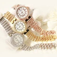 2016 Arrivée Célèbre Marque Bling Montre Femmes De Luxe Autrichien Cristaux Montre Or Rose Shinning Diomand Strass Bracelet Bracelet