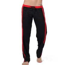 Men’s Sleep Lounge Loose Pants Mens Solid Bottoms Breathable Man Casual Pajamas Pants Trousers Home Wear Stitching Color