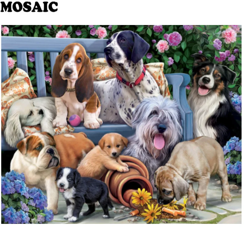 

diamond painting Animal dog family,full square Diamond Embroidery sale,painting Rhinestone,diamond Mosaic cross stitch kit
