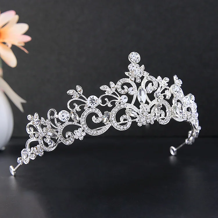 

pearl rhinestone crown wedding hair accessories crown brides hair jewelry