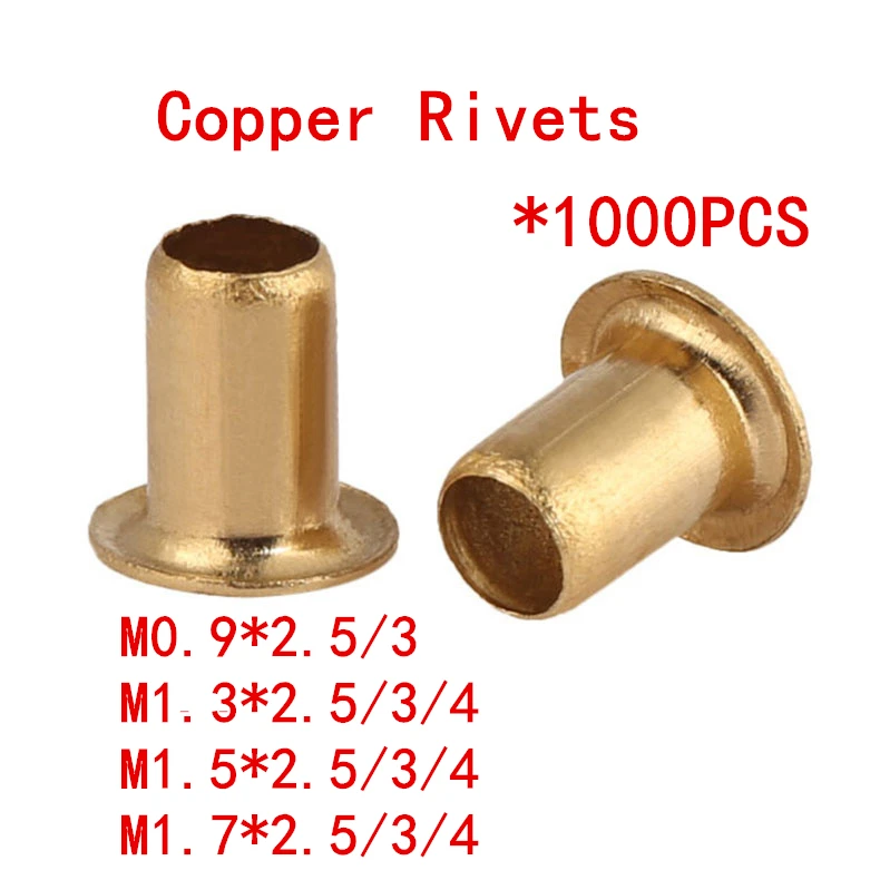 unit = 100pp Rivets Brass 3/64” x 1/4" 