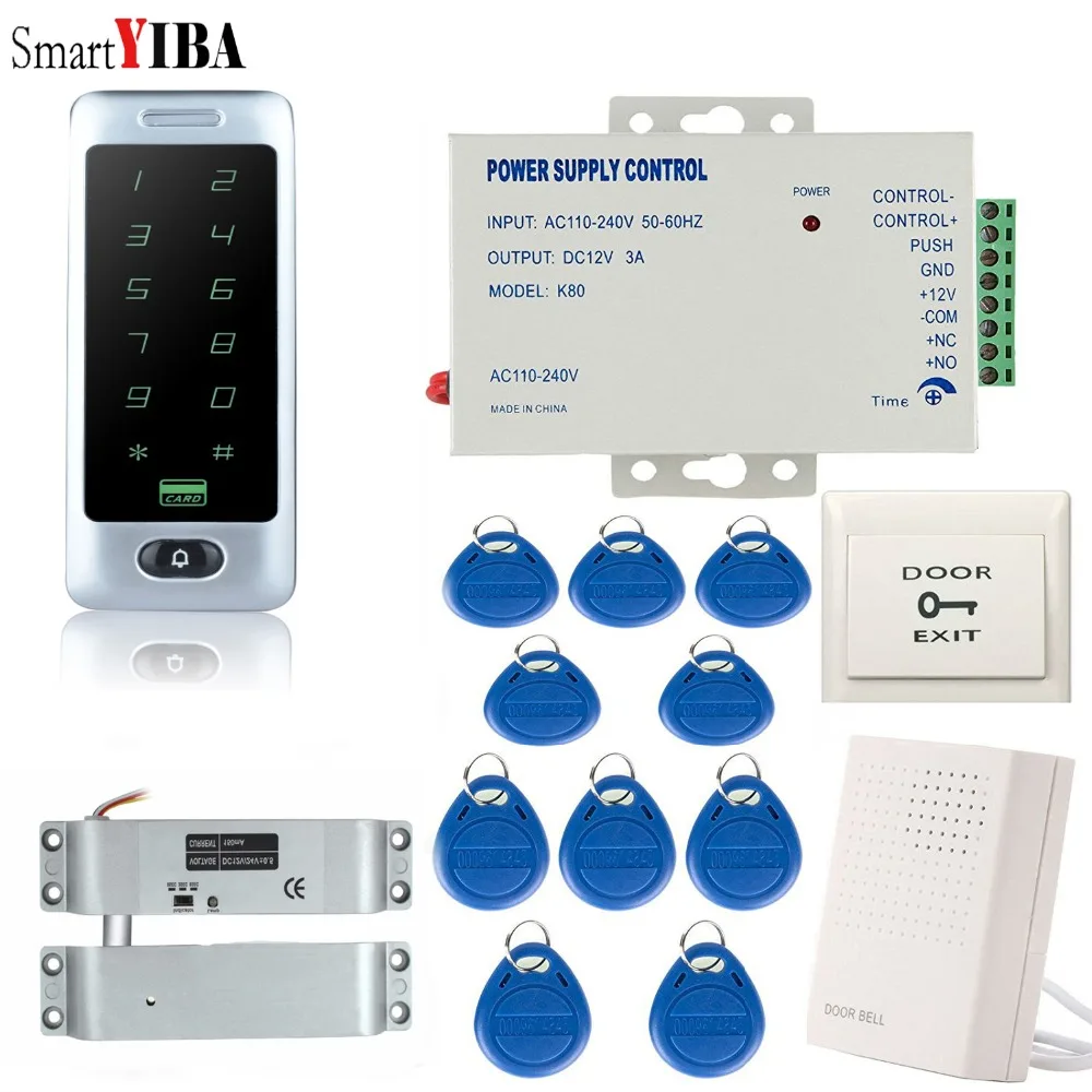 

SmartYIBA RFID Door Access Control System Waterproof Touch Metal Access Control keypad Electronic Door Lock Door Security System