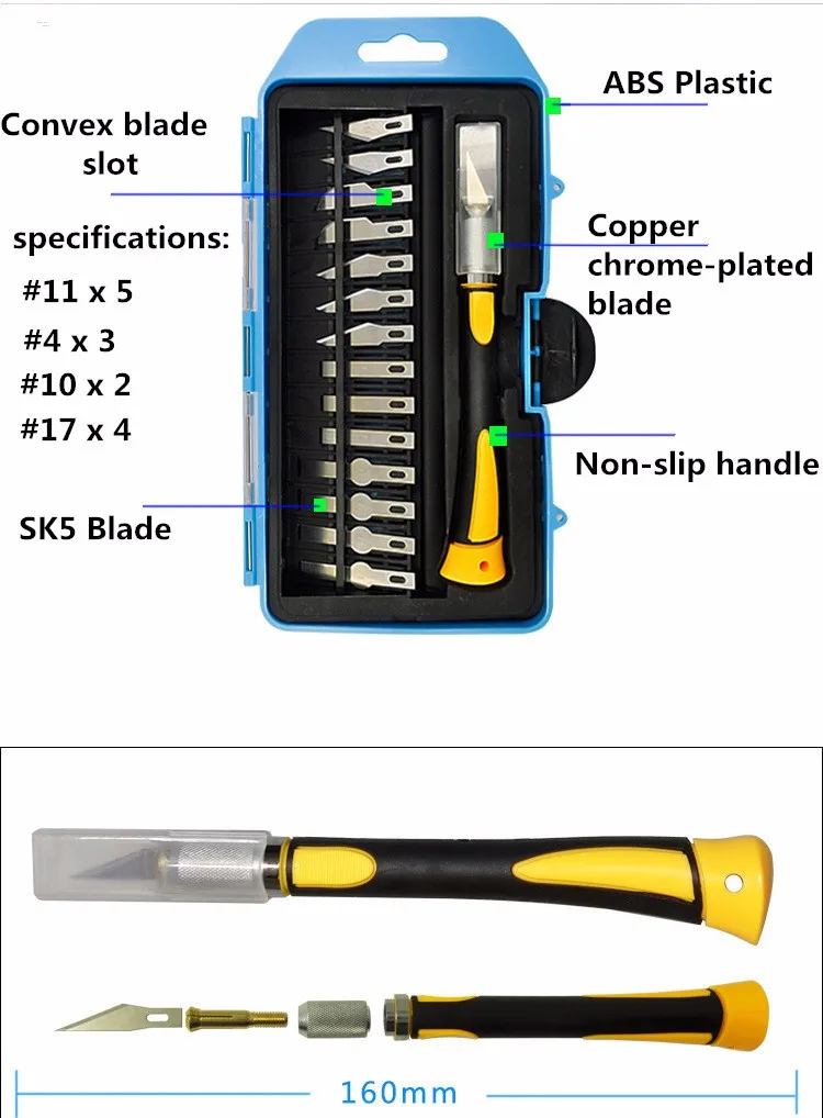 DIY WL-9312/9305/9304 Набор ножей для хобби/нож для резьбы/нож для надписей нож для ручки PCB инструменты Cutte набор, дерево и бумага