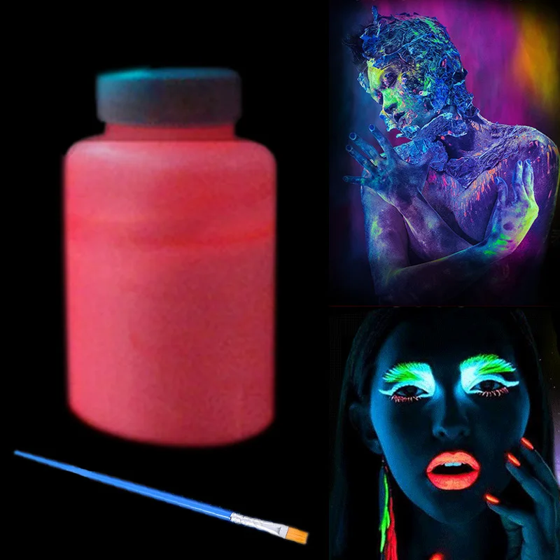 

In Dark Hand Painted luminous Pigment In the Dark Glowing Paint luminous Face&Clothes Pigment Fluorescent Acrylic Paint Supplies