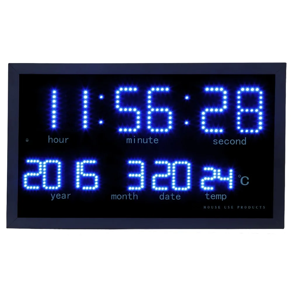  Dot matrix led digital large wall clock Living room modern decoration electronic led calendar clock - 32828848331
