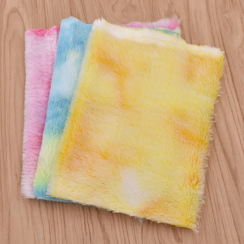 

Rainbow Color Winter Faux Fur Sew-On A4 Fabric DIY Handmade Patchwork Garment Decoration Accessories For Women