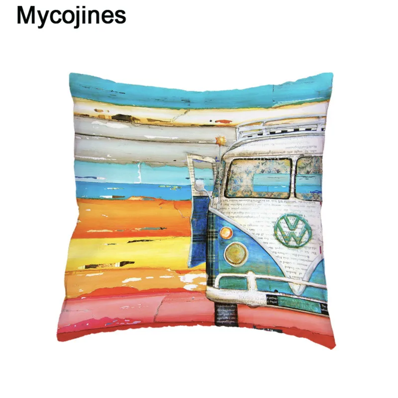 White Cushion Covers Retro Beetle Shabby Chic Pillow Cases 45cm Polyester Peach Skin Pillowcase Home Decorate Sofa Chair Bedding
