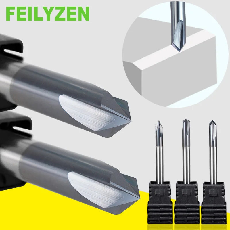 Фреза FEILYZEN для фасок угол 60/90/120 ° хвостовик 3 мм 12 вольфрамовый твердый карбид HRC55