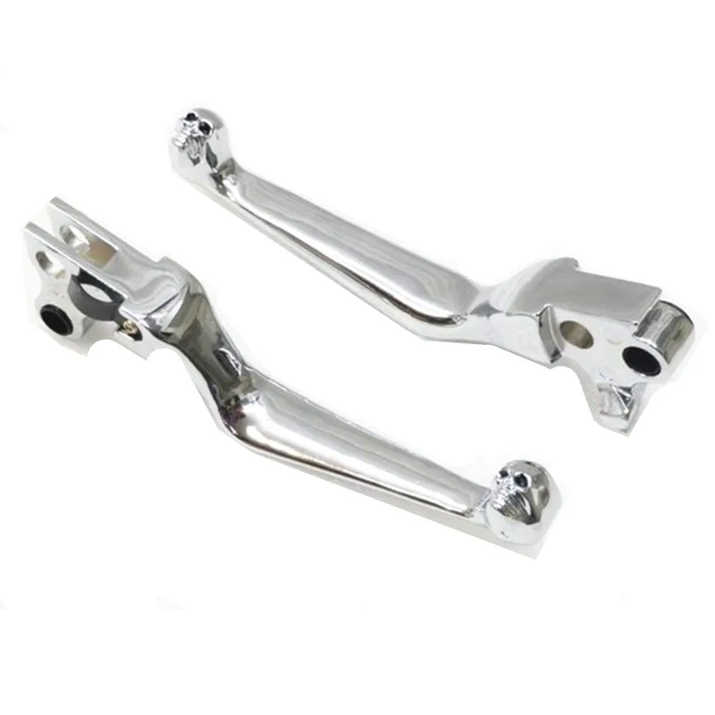 pair Chrome Chrome Clutch Brake Skull Levers For Harley Fat Boy Night Train Dyna Wide Glidein