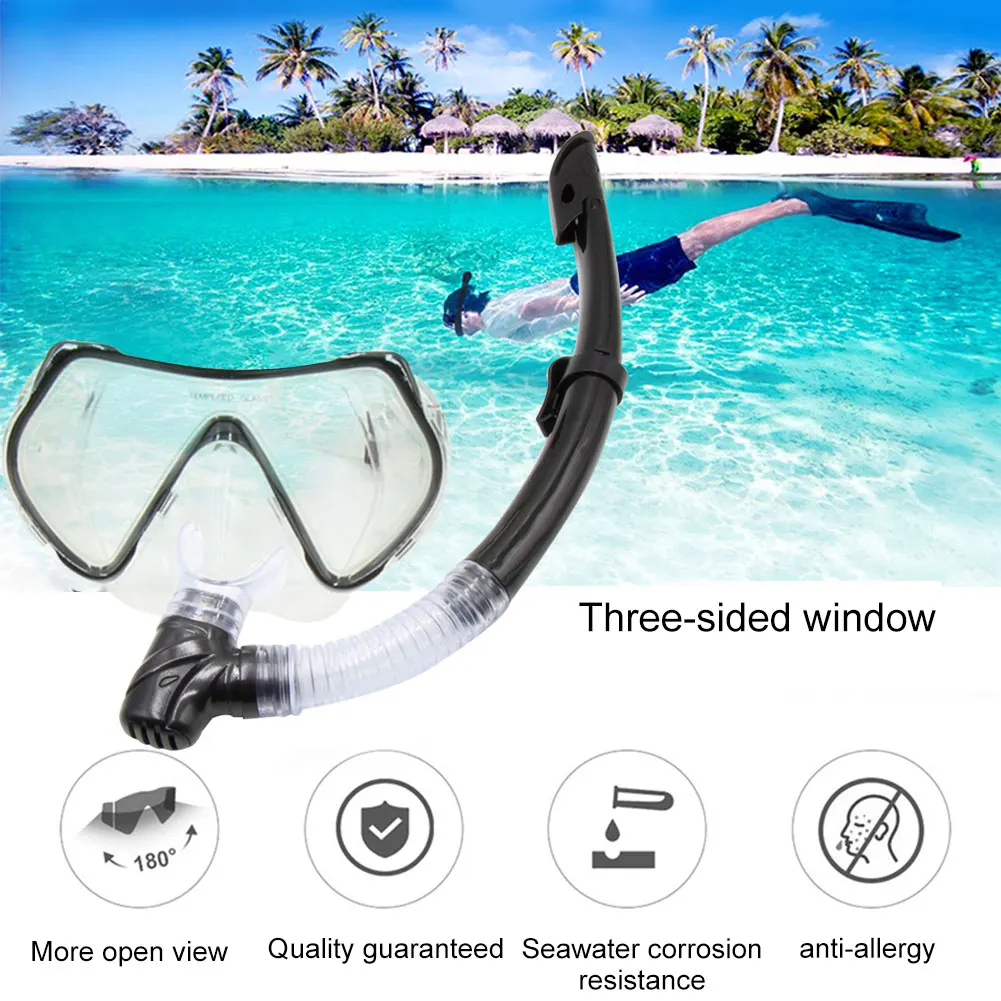 Плавательные очки для дайвинга, маска с сухим верхом, регулируемый комплект для подводного плавания SMN88