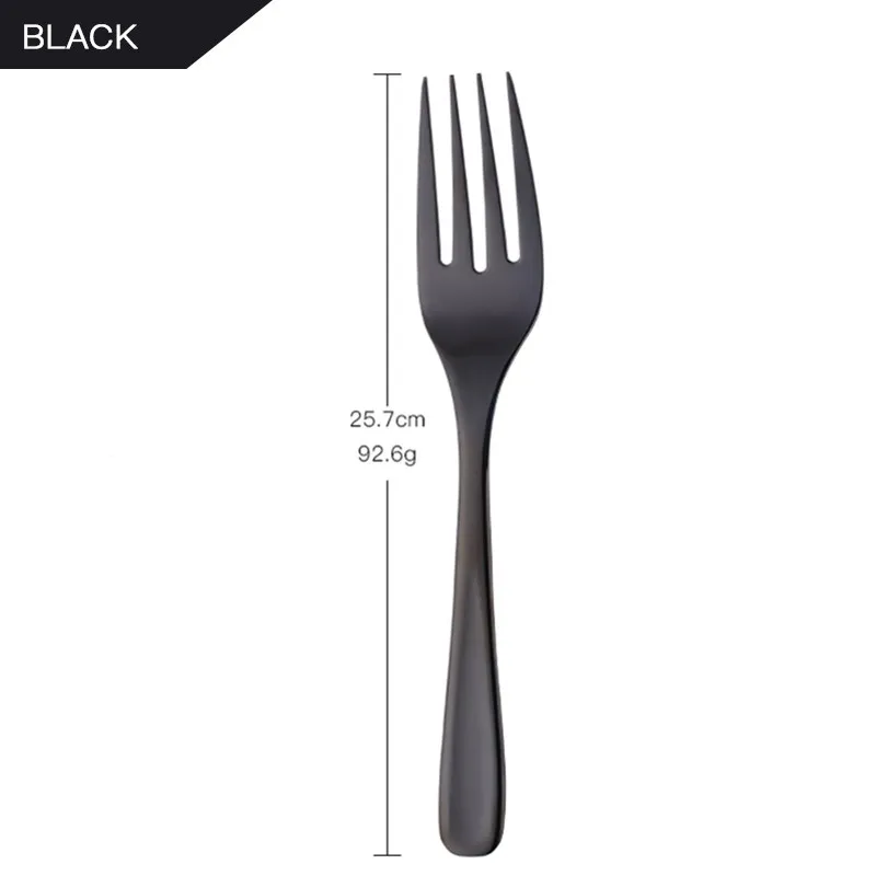 Кухонные принадлежности, ложка для салата, вилка, дуршлаг, Высококачественная ложка для смешивания, ресторанная посуда, посуда для общественного питания, инструмент для буфета - Цвет: black fork 1 pc