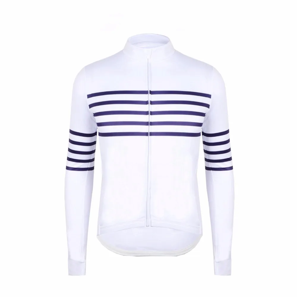 2016 white navy stripe winter thermal fleece team cycling clothes long