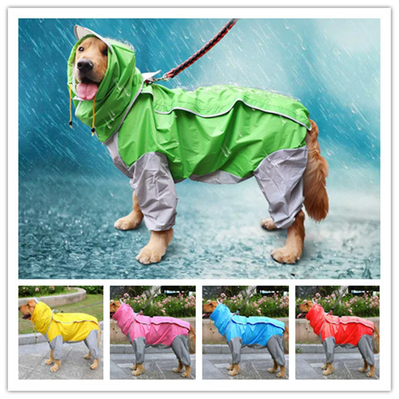 Large Dog Raincoat Pet Cat Waterproof Outdoor Poncho Dogs Rain Coat