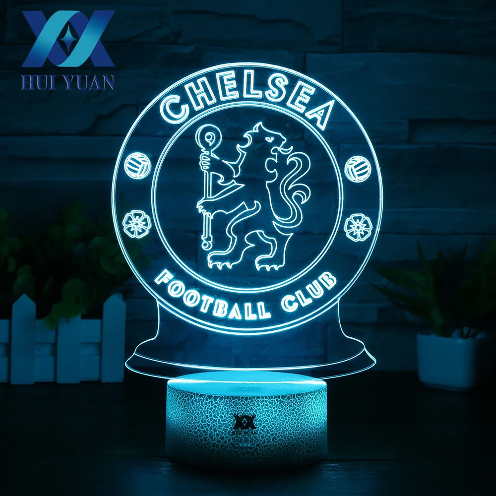 Details about   3D LED illusion Chelsea FC USB 7Color Table Night Light Lamp Bedroom Child Gift 