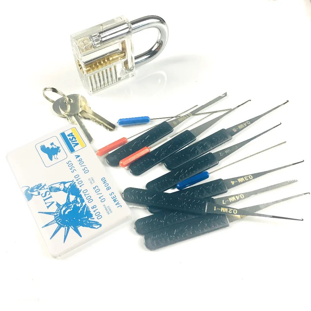 Слесарные инструменты, прозрачные замки сломанный ключ экстрактор мини карты сумка инструменты