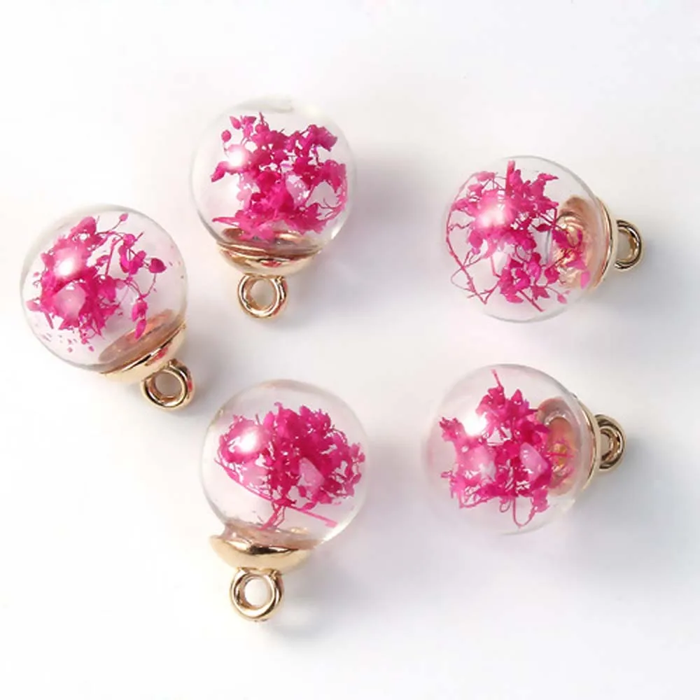 2-5pc Glass Bottle Dried Flower Black Transparent For Jewelry DIY Making Necklace Accessoreis 2020 New Trendy | Украшения и