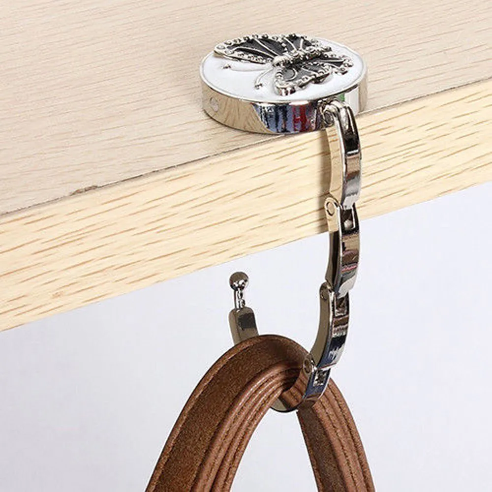 

Stylish Multifunction Hooks Mini Butterfly Beetle Folding Hanger Holder Table Hook for Purse Handbag Utility Bags Organizer A80