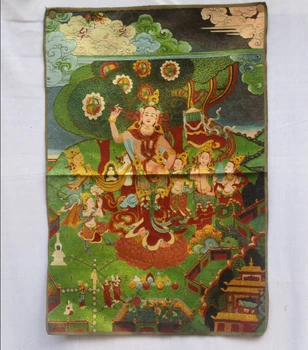 

Collectible Traditional Tibetan Buddhism in Nepal Thangka of Buddha paintings ,Big size Buddhism silk brocade painting p002555