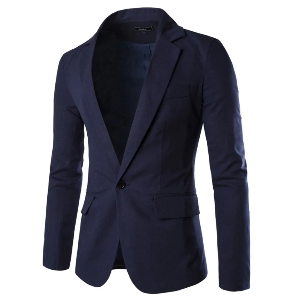 Мужской Стильный повседневный однотонный Блейзер, деловая, свадебная, праздничная верхняя одежда, пиджак, пиджак, деловой пиджак, мужской офисный классический костюм L15
