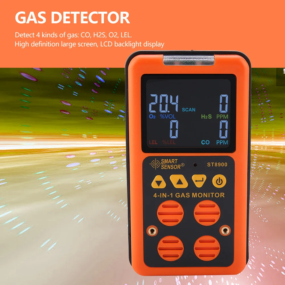 Умный датчик ST8900 мультигазовый детектор для CO, O2, H2S, LEL Аккумуляторный газовый анализатор