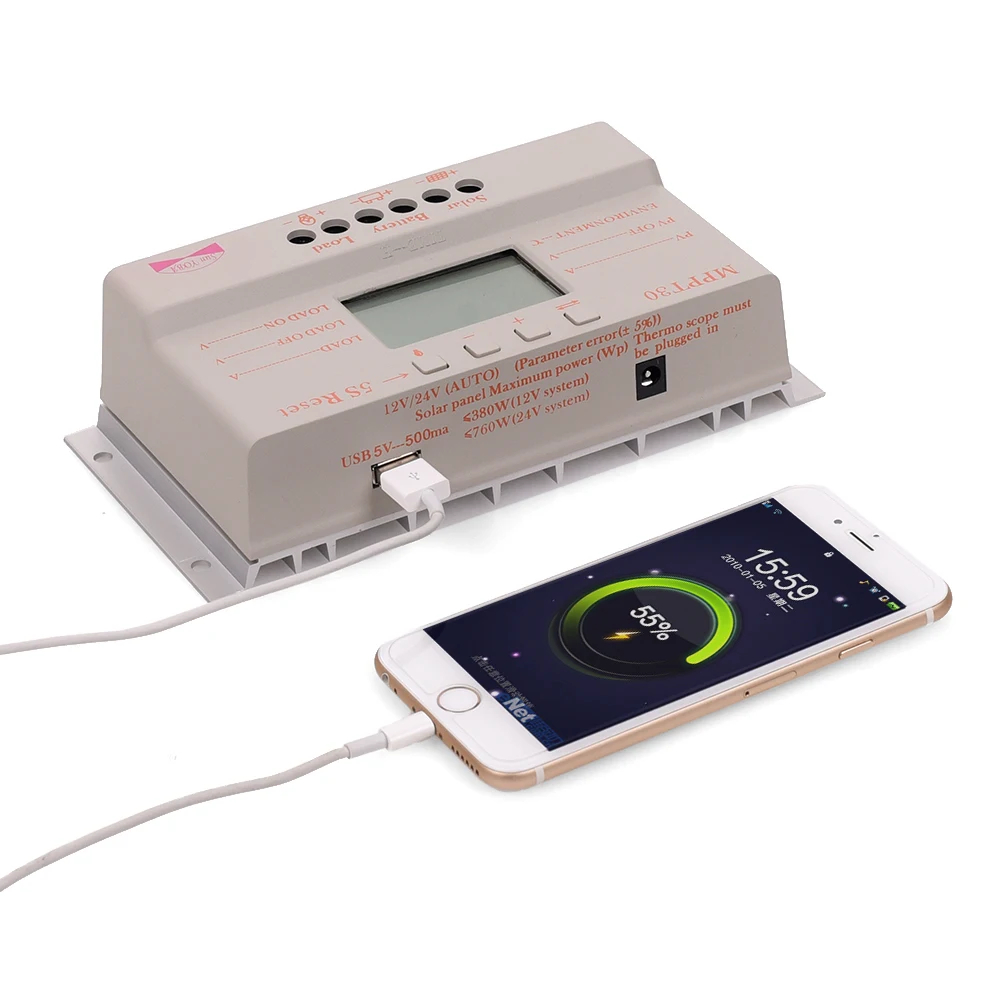 

OOYCYOO MPPT 30A LCD solar charge controller 12 V 24 V auto switch LCD screen