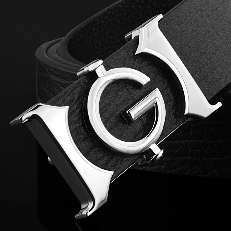 

High quality letter g belt men designer genuine leather belt classic black luxury Waist Strap fashion male cowhide jeans belt