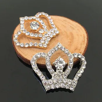 

New 30Pcs Rhinestone Pearl Crown Buttons for Embellishment button or DIY hair accessories