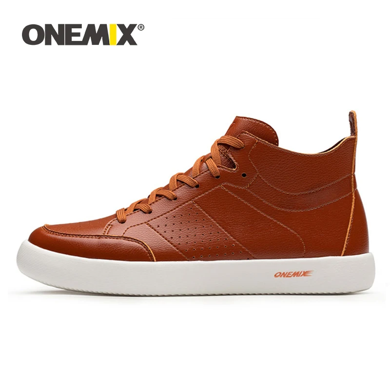 

ONEMIX Skateboarding Shoes Light Cool Sneakers Soft Micro Fiber Leather Upper Elastic Outsole Men Shoes Walking EUR Size 39-45
