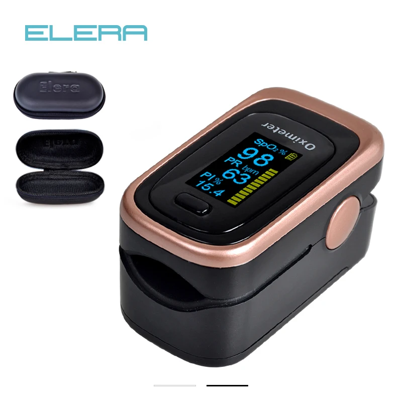 

ELERA Finger Pulse Oximeter With Case 4 Parameter SPO2 PR PI ODI4 Oximetro De Dedo 8 Hour Sleep Monitoring Pulsioximetro