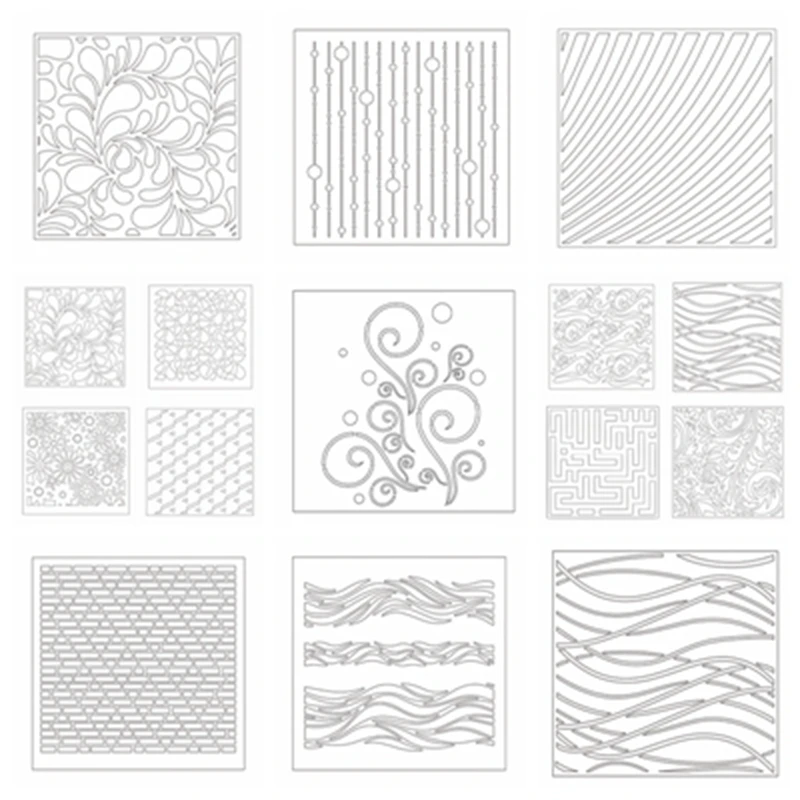 

Mixed Plastic Stencil For DIY Scrapbooking Decorative Embossing DIY Paper Cards Crafts Plastic Templates Drawing Sheets 2019