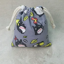 IVYYE 14 or 17CM Grey Totoro Cartoon Drawstring Bags Canvas Storage Handbags Makeup Bag Coin Bundle Pocket Purse NEW