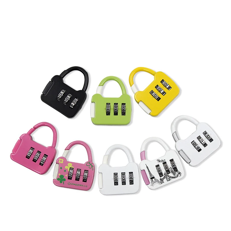 

Cartoon Metal Digital Code Lock Baggage Pull Rod Bag Mini Padlock Fitness Gift Cabinet Lock Plastic Suction Package