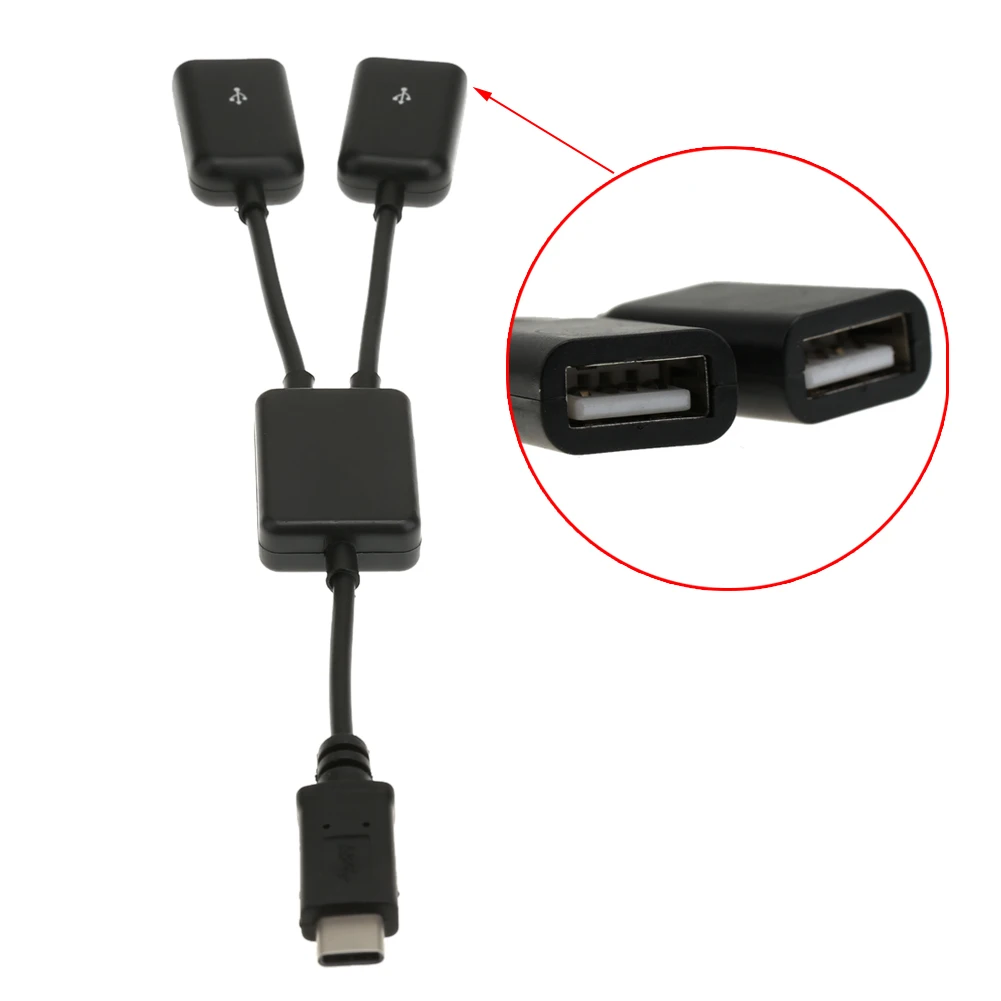 USB 3,1 type-C OTG Кабель-концентратор 2 в 1 USB C 3,1 штекер-мама кабель-концентратор type-C-двойной USB 2,0 кабель-конвертер