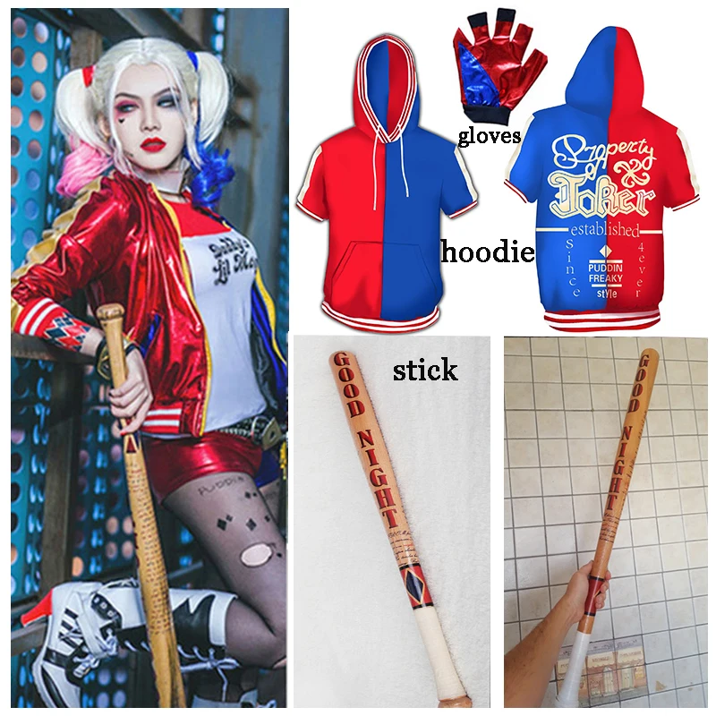

73CM Batman Arkham Asylum City Suicide Squad Harley Quinn Baseball hoodie Weapon Costume Cosplay Original Edition Solid Wood new