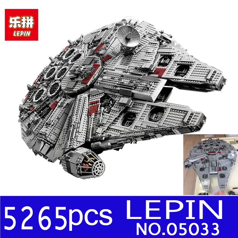 

LEPIN 05033 5265Pcs 05077 Star Ultimate Wars Collector's Millennium Falcon Model Building Blocks Bricks Toys Compatible 10179