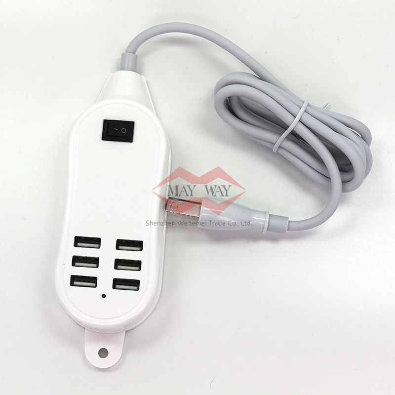 Удлинитель с 6 usb портами для быстрой зарядки Универсальное портативное зарядное