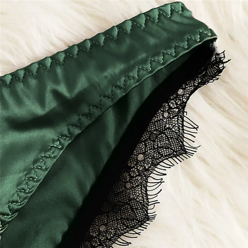 Fashion Women Summer Sexy Satin Lace Lingerie Casual Daily Nightwear Patchwork Sleepwear Lingerie Underwear Sleepwear Set #4A22 (19)
