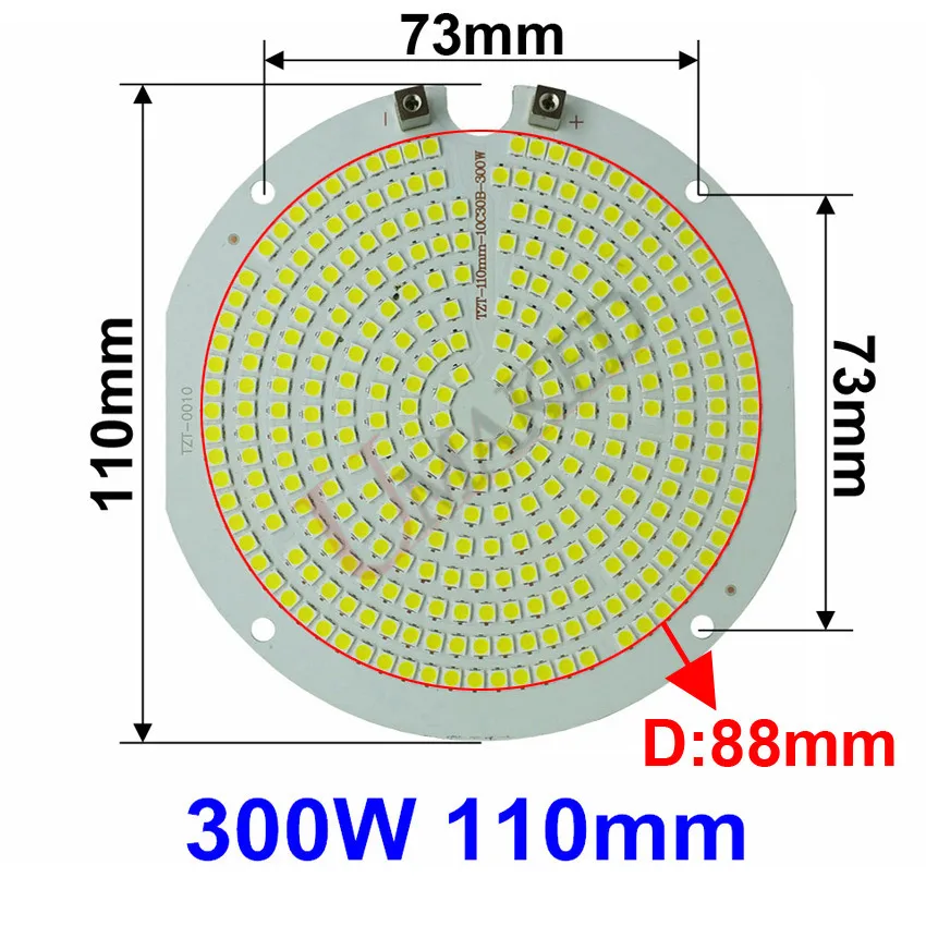 2 шт Полный мощный светодиодный светильник PCB 200 Вт 300 Вт 400 Вт 500 Вт 600 Вт SMD3030 светодиодный PCB, алюминиевая пластина для Светодиодный люстры - Цвет: 300W 110mm