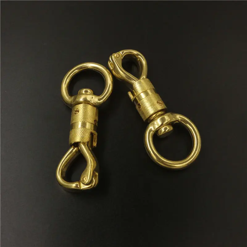 

Solid Brass Heavy Duty Swivel Eye Snap Hook Horse Gear leather craft dog pet neck belt strap hook buckle high quality