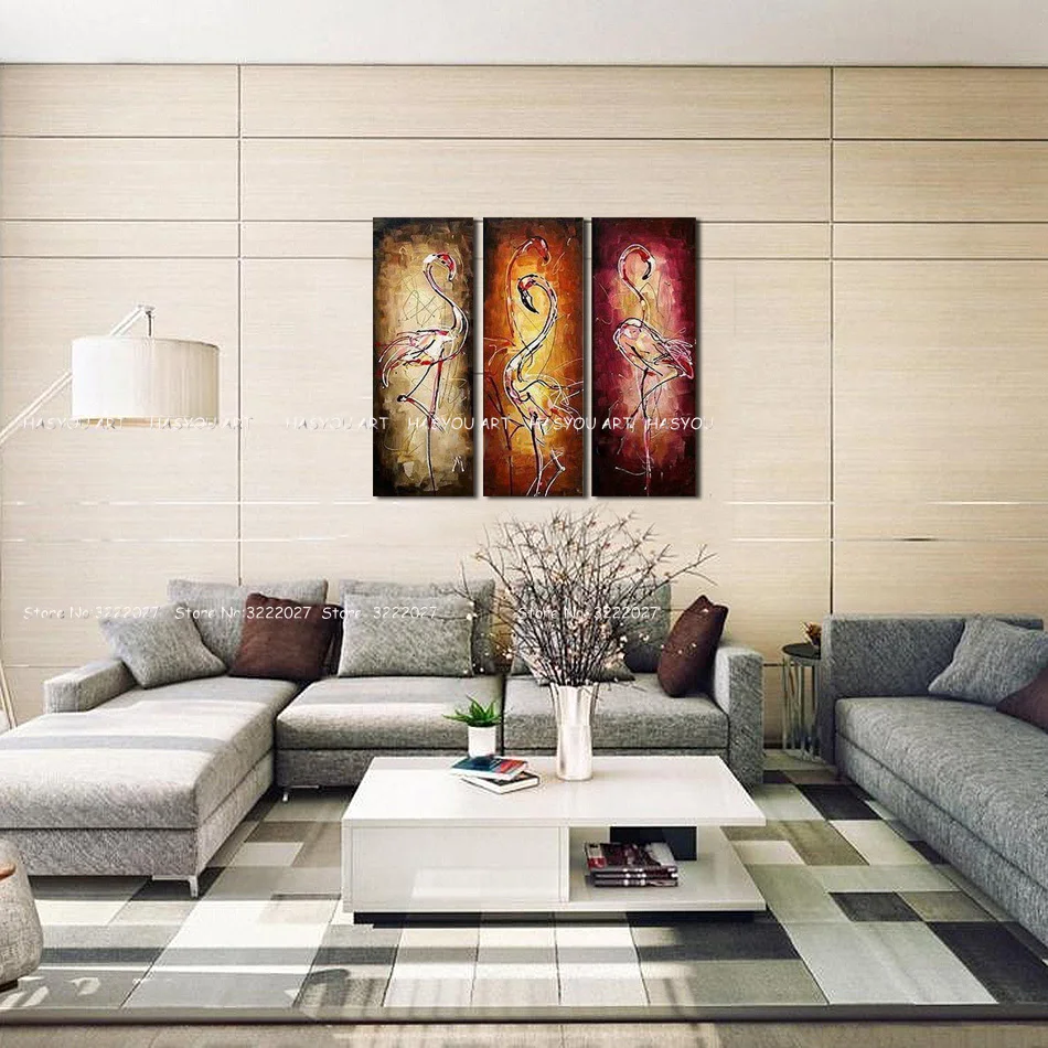 Unframed-Abstract-Swan-Animals-Hand-Painted-Oil-Painting-Modern-Wall-Art-Picture-Canvas-Painting-Home-Decor
